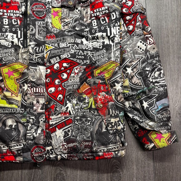 Famous Stars & Straps x 686 Men's Large Ski Jacket Limited Edition AOP Print - Picture 4 of 9